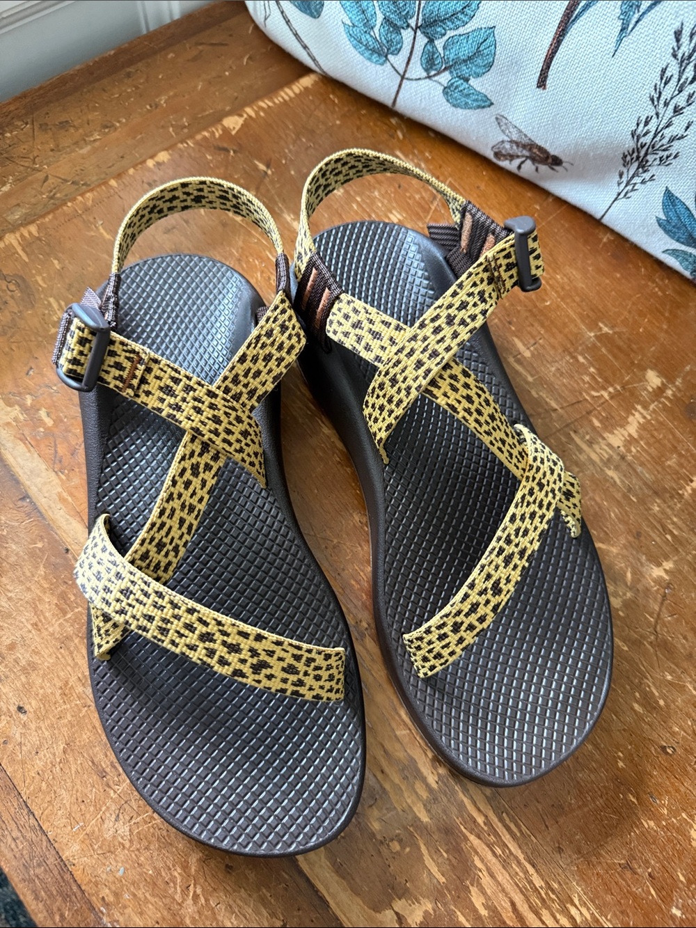 Chaco Yellow Black Patterned Strappy Sandals
